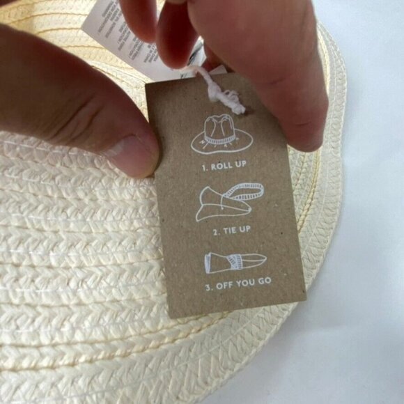 Madewell Women's $40 Packable Braided Straw Hat Antique Cream Size S/M MD832 - Picture 5 of 6